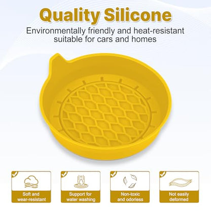 SINGARO Car Cup Holder Coaster, Silicone Cup Holder Insert, Universal Non-Slip Cup Holders, Car Accessories Interior for Women and Man 4 Pack Yellow - color: Yellow