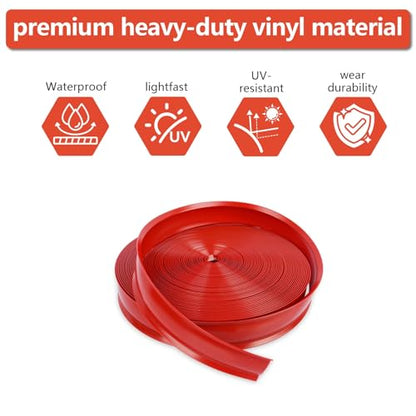 1" RV Trim Molding Insert,UV-Resistant 100FT Heavy Duty Vinyl Trim Screw Cover for RVs Campers Travel Trailers, DIY Flexible Weather Stripping Exterior Replacement,Red