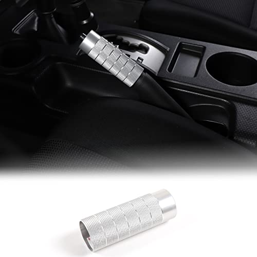 Aunginsy Car Handbrake Cover Compatible with Toyota FJ Cruiser 2007-2021+, Aluminum Handbrake Manual Handle Protector, Center Console Parking Hand Brake Grip Sleeve Lever Cover Trim Accessories - color: Silver