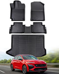 CreekT® for Hyundai Kona Floor Mats 2018-2023 (No for EV),All Weather Heavy Duty Waterproof Floor mats & Cargo Liner for Hyundai Kona Accessories SE SEL N Limited Preferred