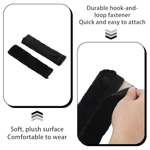 6 Pcs Soft Car Seat Belt Cover Seatbelt Shoulder Pad Black Seatbelt Cover for Shoulder Cushion Protector for Backpack Straps