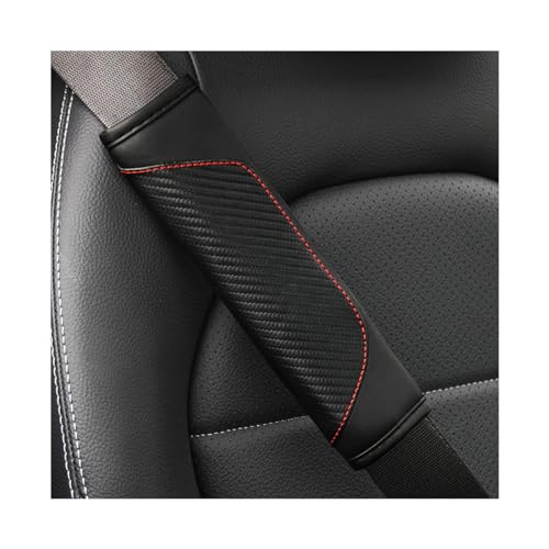 2PCS Car Seat Belt Cover, Carbon Fiber Seatbelt Shoulder Protection, Soft Car Seat Belt Strap Cushion Protect Your Neck and Shoulder, Car Accessories Seat Belt Pad for Car Truck (Black) - color: Black