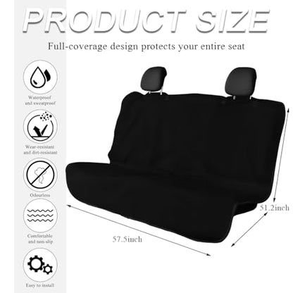 DXNQ Car Towel Seat Cover, Waterproof Sweating Non-Slip Premium Soft Towel Carseat Protector, Universal Machine Washable Car Truck SUV Front Seat Cover for Gym Workout Beach Hiking (Black, Rear) - color: Black, 1pc, Rear