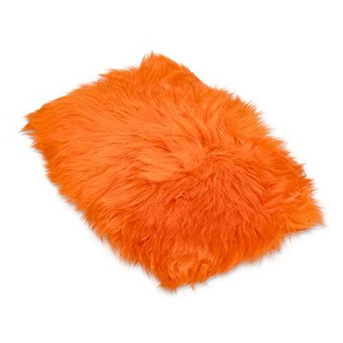 Andalus Brands Pure Australian Sheepskin Fluffy Car Center Console Cover, Luxurious Non-Shedding Furry Arm Rest Cover for Car, Versatile for All Seasons, Orange - (11.47" X 6.3") - color: Orange