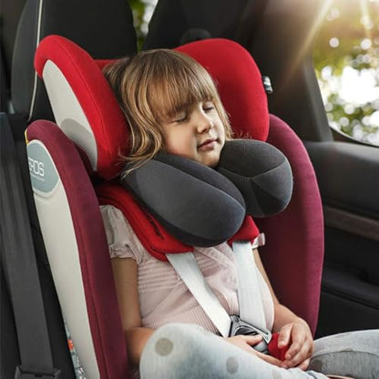 Kids Chin Supporting Travel Neck Pillow, Helps Support Head and Neck, Comfortably Designed for Head, Neck, and Chin Support - Ideal for Toddlers and Children,Black