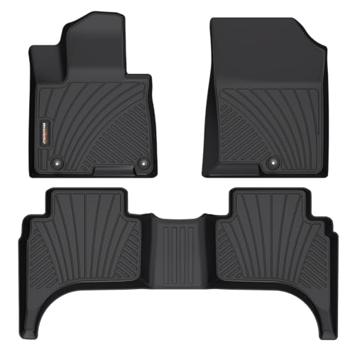 Binmotor-All Weather Floor Mats for Hyundai Santa Cruz 2026 2025 2024 2023 2022, Heavy Duty Car Floor Liners Full Set -Black for Santa Cruz Accessories - style: 2) Car Mats for Hyundai Santa Cruz (2022-2026)