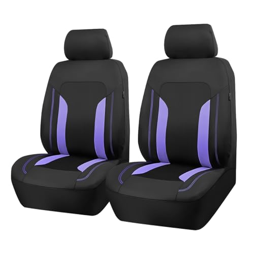 Car Front Seat Covers, Breathable Vehicle Seat Protectors with Mesh Construction and Foam Padding, Comfort Automotive Interior Chair Cover, Universal for SUV RV Truck (Purple)