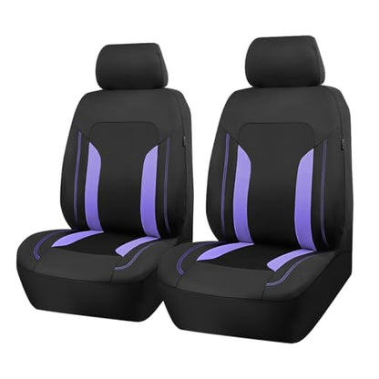 Car Front Seat Covers, Breathable Vehicle Seat Protectors with Mesh Construction and Foam Padding, Comfort Automotive Interior Chair Cover, Universal for SUV RV Truck (Purple)