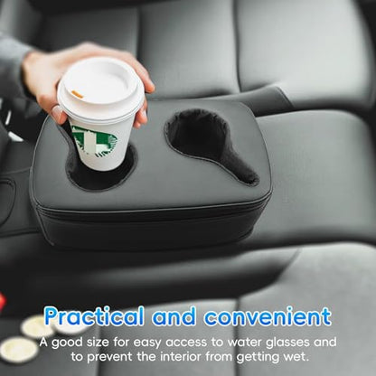 MARCHFA Automotive Cup Holders Tray Car Drink Holder SUV Back Seat Organizer Accessories Couch Cup Holder Tray Pillow Small (Reverse Direction Cup Holder)