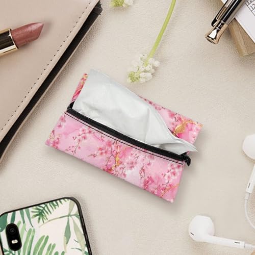 Cherry Blossom Fashion Tissue Packs, Mini Tissues Holder Fashion Prints Small Purses Car Small Houlders Easy to Carry for Outdoors - color: Cherry Blossom1