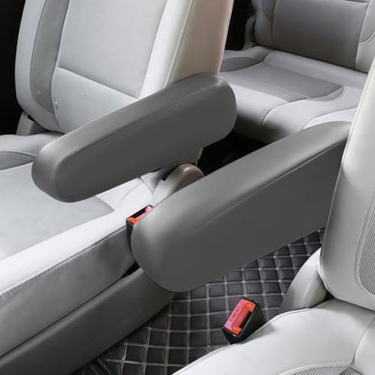 JDDRY Car Front Seat Armrest Covers Vinyl Leather,Car Armrest Protectors,Auto Arm Rest Cover Replacement,Universal for MPV/SUV/Truck(Gray,2PC) - color: Grey-2PC