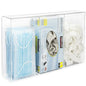 Triple Clear Acrylic Glove Box Holder & Hygiene Dispenser Station with Dust Lid - Tabletop or Wall Mount Organizer for Face Masks, Wipes, and Tissues - Storage for Office Salon & Garage - size: Triple