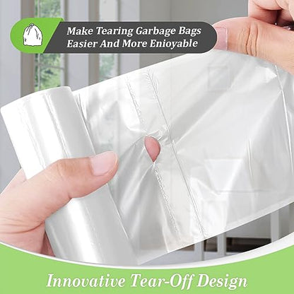 Teivio 0.5 Gallon Mini 12" x 15" Trash Bags, Tiny Bathroom Garbage Can Liners, Small Plastic Bags for Desktop Trash Bin/Dog/Poop Car, Fit 2 Liters or Less Can (276 Counts, Clear)