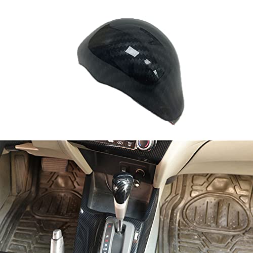 for Honda Civic 2012 2013 2014 2015 Carbon Fiber Style ABS Door Window Lift Buttons Cover Trim, Brake Handle Handbrake Trim, Air Condition Panel Trim (Gear Shift Knob Cover Trim) - style: Gear Shift Knob Cover Trim