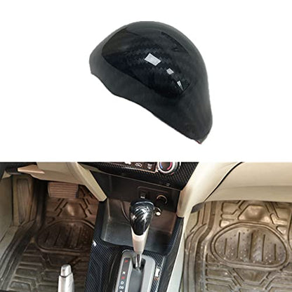 for Honda Civic 2012 2013 2014 2015 Carbon Fiber Style ABS Door Window Lift Buttons Cover Trim, Brake Handle Handbrake Trim, Air Condition Panel Trim (Gear Shift Knob Cover Trim) - style: Gear Shift Knob Cover Trim
