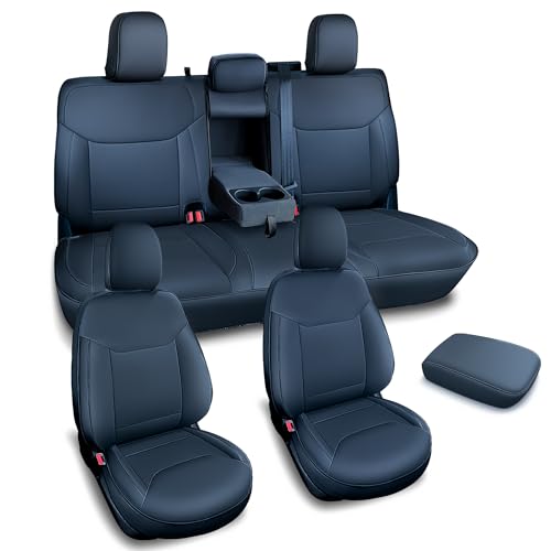 Leather Seat Covers Custom Fit for Maverick 2022-2026, Compatible with XL, XLT, Lobo, Lariat, Tremor Model - Armrest Covers Included - Faux Leather, Fully Covered, Fit Like a Glove