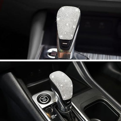 TOMALL Bling Gear Shift Knob Cover Compatible with Nissan Sentra Altima 2020-2025 for Versa Kicks Shifter Panel Interior Shift Gear Lever Cover Trim Crystal Bling Decorations for Car Shiny Accessories