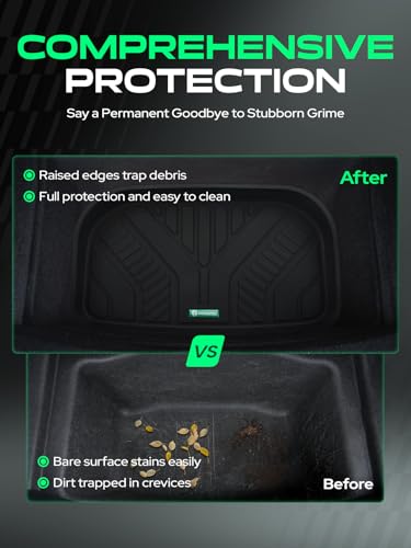 YHTAUTO Rear Lower Storage Trunk Mat Compatible with Tesla Model Y Juniper 2025 2026, TPE Floor Liners All Weather Custom Fit, Black - style: Rear Lower Storage Mat