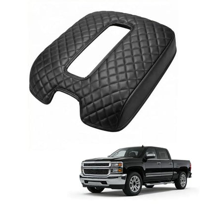 Center Console Cover for 2014-2018 Chevy Silverado/GMC Sierra 1500 2500 3500 and 2015-2019 Tahoe/Yukon/Suburban, Middle Console Armrest Leather Protective Cover (for Bucket Seat Consoles Only)