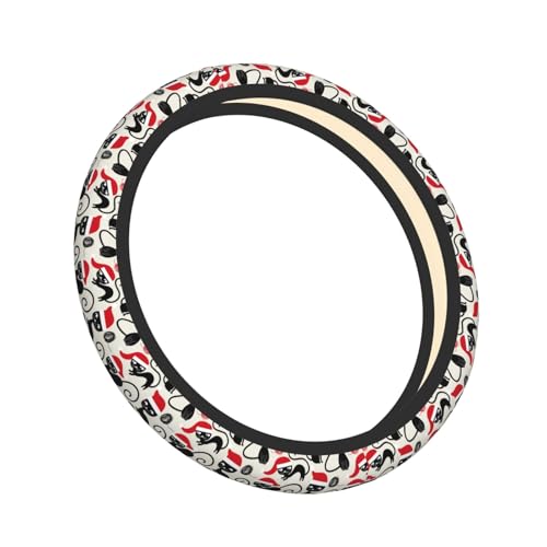 Cute Christmas Cat Kitty Kitten Car Steering Wheel Cover,Non-Slip Elastic Neoprene-Sweat Car Accessories,Universal 15 Inch Fit Auto, Vans Trucks,Suvs, Truck - color: Cat