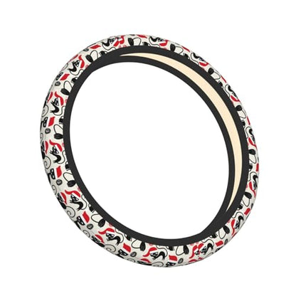 Cute Christmas Cat Kitty Kitten Car Steering Wheel Cover,Non-Slip Elastic Neoprene-Sweat Car Accessories,Universal 15 Inch Fit Auto, Vans Trucks,Suvs, Truck - color: Cat