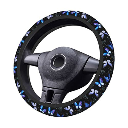 Butterflies Steering Wheel Cover Anti-Slip,Sweat Absorption Universal 15 inch Steering Wheel Covers Cute car Accessories for Men Women - color: 4
