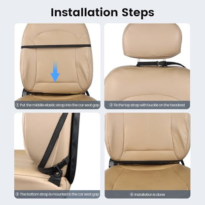 Viaviat Car Seat Protector Large Kick Mat 2 Pack Durable Water Resistant Auto Seat Back Covers with 2 Mesh Pockets Protection Against Dust Mud Scratches (Black, 2-Pack) - color: black