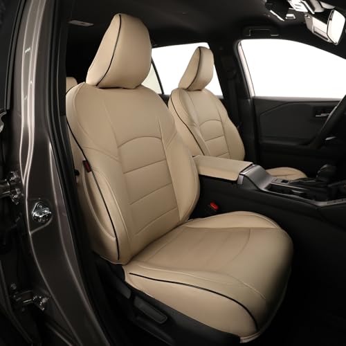 EKR Rav4 Seat Covers Custom Fit for Toyota Rav4 (Hybrid) SE/XSE & (PHEV) GR Sport 2026, Car Seat Cover Full Set for SUV,Factory-Style Interior Upgrade, Easy-Wipe Protection,Faux Leather(Beige) - color: Beige, size: 2026(Hybrid) SE/XSE &(PHEV) GR SPORT