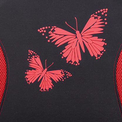 Flying Banner Butterfly car seat Covers ful Set Fashion Universal Lady Woman Female Rear Bench Split Colorized (Full Set, Red) - color: Red, size: Full set
