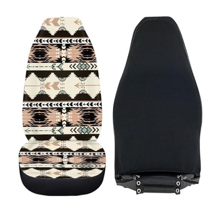 Howilath Aztec African Tribal Car Seat Cover Set of 2 Universal Fit Elastic Front Seat Cover Split Auto Accessories Fit Most Vehicle Easy to Install - color: Aztec African Tribal