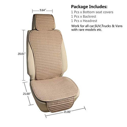 Suninbox Car Seat Covers Universal Car Seat Covers Pads Mat,Buckwheat Hull Bottom Seat Covers for Cars,Cooling Seat Covers Breathable Comfortable Ventilated (Beige Front Seat) - color: B-Beige Front Seat