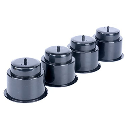 (Set of 4) Amarine-Made Black Recessed Drop in Plastic Cup Drink Can Holder with Drain for Boat Car Marine Rv - Black - size: 4