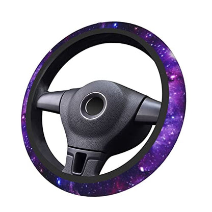 Galaxy Purple Steering Wheel Cover for Women Men, Universal 15 Inches Neoprene Anti-Slip Cute Space Car Steering Wheel Grip Wrap Car Accessories Protective Case Cover for Vehicle Truck SUV… - color: Galaxy Purple