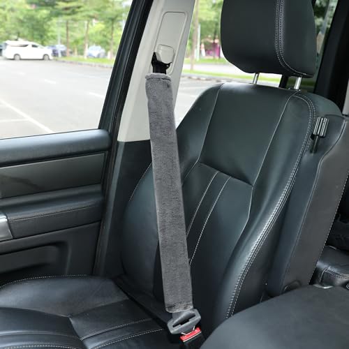Soft Faux Fur Universal Fit Seatbelt Cover Car Truck SUV Airplane Seat Belt Shoulder Pad for Carmera Backpack Straps Neck Cushion Protector Extra Long 25.6in Dark Gray - color: Dark Gray, size: 25.6in 1pack