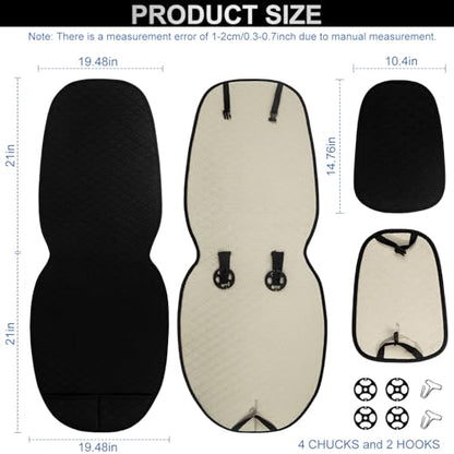 2 Pack Car Seat Covers, Front Seat Covers for Cars, Breathable Linen Car Seat Protector, Universal Fits for Most Automotive, Vehicles, SUVs, Cars, Sedans(Black) - color: Black