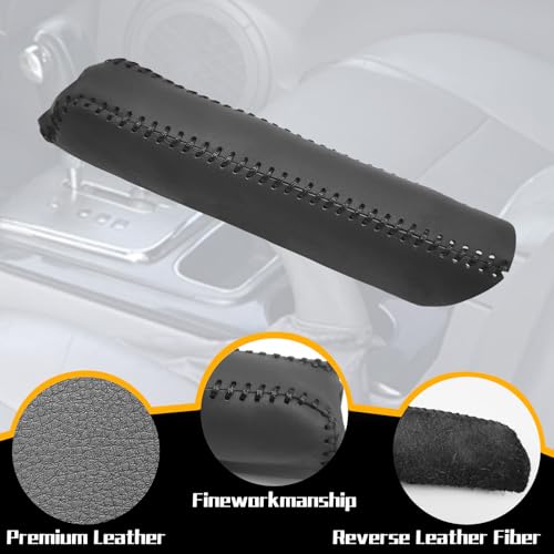 Genuine Leather Handbrake Protector Cover Compatible with Kia Sorento 2004-2007 Anti-Slip Hand Brake Parking Lever Sleeve Black