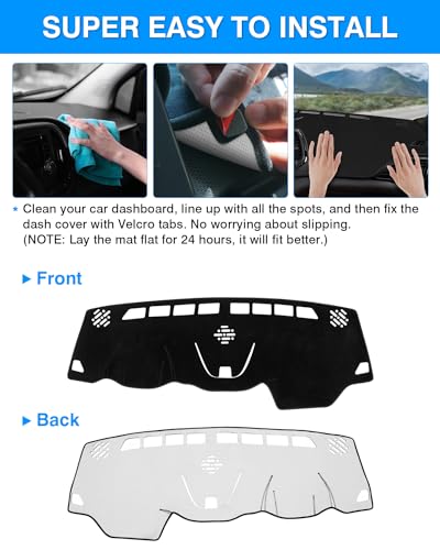 Autorder Dashboard Cover Mat for 2014-2023 Jeep Cherokee Accessories Dash Cover Flannel Dash Mat Sunshade Glare UV Rays Protector (Not Fit Grand Cherokee) - size: 2014-2023 Jeep Cherokee