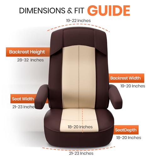 VALUN RV Seat Covers (Brown 2 Pack) – Captains Chair Seat Covers for RV Captain Chair & Motorhome Chairs, Universal Fit RV Chair Covers for Camper, Trailer, Van, Protects Against Dirt, Spills & Wear - style: BROWN (2PK RV COVER)