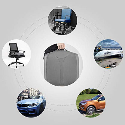 Leather Car Memory Foam Heightening Seat Cushion for Short People Driving, Hip(Coccyx/Tailbone) and Lower Back Pain Relief, Adult Booster Seat for Car, Truck,SUV,Office Chair,Wheelchair.