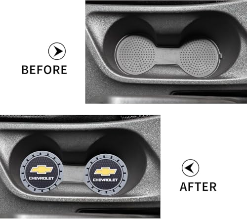 Car Cup Holder Coaster for Chevrolet,Silicone Cupholder Coaster,Car Interior Accessories,2.76 Inch 2 Pieces （Grey）