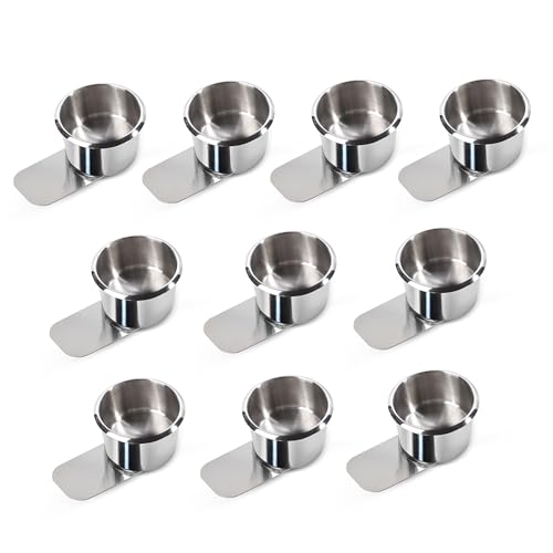 GSE Games & Sports Expert Stainless Steel Cup Holder, Drop-in Cup Holder for Casino Poker Tables, Work Desks, Boats, RVs, Cards & Trucks (Slide Under) - color: Jumbo, style: 10-Pack