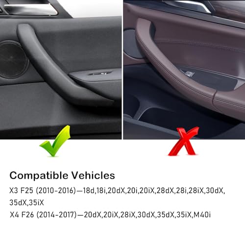 Jaronx Compatible with BMW X3/X4 Door Handle Covers, 3PCS Left/Right Interior Door Pull Handle Covers for BMW X3 F25 2010-2016, X4 F26 2014-2017 (Carbon Fiber Pattern) - color: Carbon, size: 3 Pieces