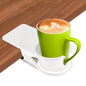Kalolary 1PCS New Drinking Cup Holder Clip with Groove Table Bottle Cup Stand DIY Glass Cup Clamp Storage Saucer Clip Water Coffee Mug Holder Saucer Clip for Home Desk, White - color: 1PCS White