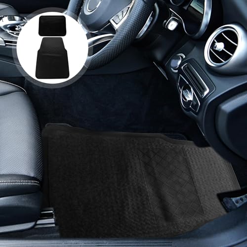 Ciieeo Car Floor Mats 4pcs Set Waterproof PVC Auto Floor Protection Mats Non-Slip Sturdy Front and Rear Seat for Seasons