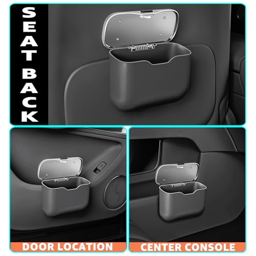 HOLDCY Car Trash Can, Waterproof Multi‑Functional Auto Trash Bin for Door/Console/Seat Back, Universal Vehicle Garbage Can for Car/Truck/SUV Drivers (Black)