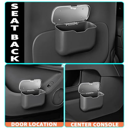 HOLDCY Car Trash Can, Waterproof Multi‑Functional Auto Trash Bin for Door/Console/Seat Back, Universal Vehicle Garbage Can for Car/Truck/SUV Drivers (Black)