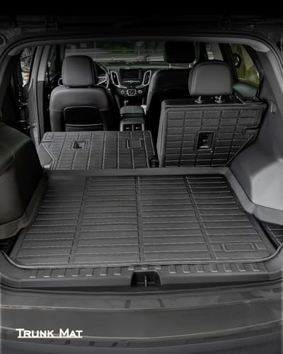 for Chevy Equinox for GMC Terrain Floor Mats & Cargo Liners 2018-2024,All Weather Floor Mats for Chevy Equinox Trunk Mats Rear Backrest Mats Accessories 2024 2023 2022 2021 2020 2019 2018 (6PCS)
