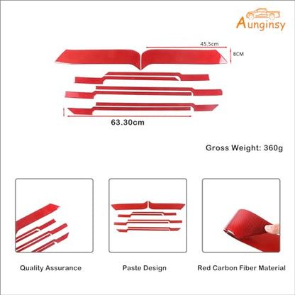Aunginsy Car Front Bumper Grille Trim Sticker Fit Toyot@a Tundra 2022-2024 Truck Real Carbon Fiber Front Lip Bumper Upper Grill Molding Strips Decorative Cover Protect Sticker Exterior Accessories - size: Front Bumper Grille Trim Sticker