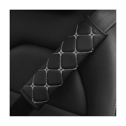 HZEL 2PCS Car Seat Belt Cover, Breathable Leather Automotive Safety Seatbelt Shoulder Strap Protector, Soft Harness Pad to Protect Neck Shoulder, Universal Vehicle Interior Accessories (Gray) - color: Gray