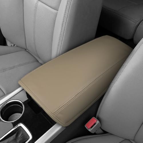 DEYTOP Center Console Cover for Ford Edge 2011-2014 Accessories Armrest Cover for 2013 Ford Edge Accessories Anti-Scratch Leather Armrest Pad Protector (Beige) - color: Beige